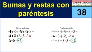 38  Sumas y restas con paréntesis [upl. by Gun]