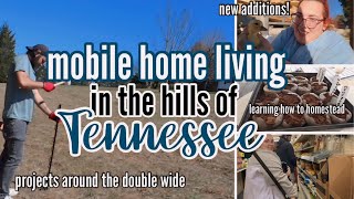 LARGE FAMILY MOBILE HOME LIVING IN THE HILLS OF TENNESSEE  spend the week with me  new additions [upl. by Alisen]