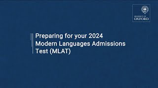 Preparing for the Modern Languages Admissions Test MLAT  University of Oxford [upl. by Siddra]