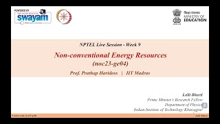 NonConventional Energy Resources  Week 9  NPTEL TA live session noc23ge0424 by Lalit Bharti [upl. by Annelak]