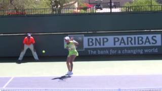 Amazing tennis forehand Monica Niculescu How to play great tennis with weak stroke [upl. by Ymrej]