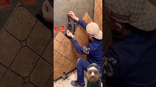 45 degree Angle of wall tile Installation good tecnology tools viral shorts [upl. by Sahcnip]