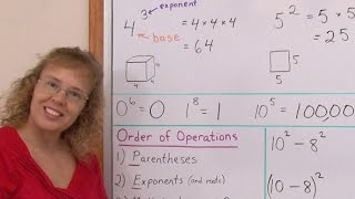 Order of operations  exponents review  prealgebragrade 7 [upl. by Narik]