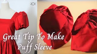 Great Tip To Make Puff Sleeve by Zoe DIY [upl. by Analim]