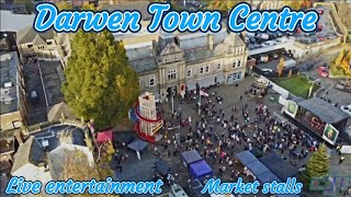 Darwen Town CentreLive entertainment fresh foods market stalls Christmas lights 16th Nov 2024 [upl. by Droffats463]