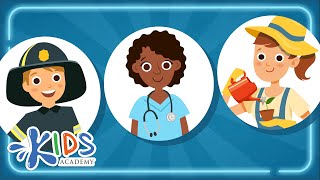 Community Helpers for Preschool and Kindergarten  Jobs amp Occupations  Kids Academy [upl. by Anitrebla867]