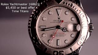 Rolex Yachtmaster 168622 Caliber 2235 Stainless Steel Platinum 35MM Retail 10550 Automatic COSC [upl. by Boeke]