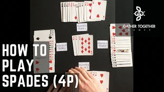 How To Play Spades 4 Player [upl. by Saihtam699]