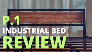 LIKIMIO Industrial Bed Frame with Headboard amp Footboard Review  King Size Metal Platform Bed Frame [upl. by Aisyram]