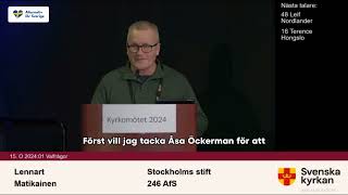 Miljöpartist får medhåll av Alternativ för Sverige i kyrkomötet [upl. by Anileuqcaj99]