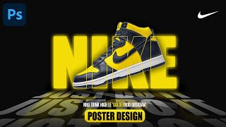 Nike Poster Design in Photoshop  Outline Text Effect [upl. by Alemap613]