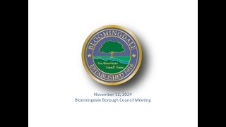 Bloomingdale Borough Council Meeting  November 12 2024 [upl. by Ordnasil854]