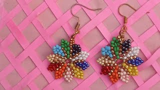 Diy seed beads earrings how to make earrings at home [upl. by Gertruda]