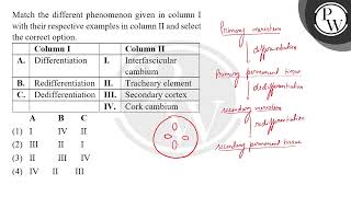 Match the different phenomenon given in column I with their respective examples in column II and [upl. by Morel]