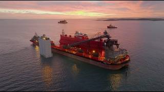 Unload of MinRes’ first two transhippers for the Onslow Iron project [upl. by Doran]