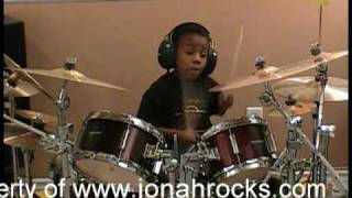 Blink 182  Feeling This Drum Solo Cover 4 Year Old Drummer [upl. by Ayatan368]