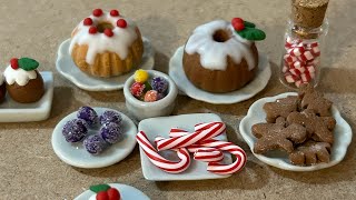 Polymer clay tutorialChristmas treats sugar plums peppermints cakes and cookies [upl. by Aisatnaf]