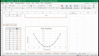 GRAFICAR FUNCIÓN CUADRÁTICA USANDO EXCEL [upl. by Stambaugh]