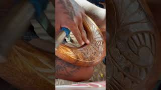 Carving fish hook wood fishhook carving handmade hawaiianart oahu motivation hustle art [upl. by Weiman]