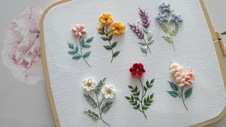 프랑스자수  7가지 입체꽃자수 7 3D Flower Embroidery [upl. by Eneluqcaj]