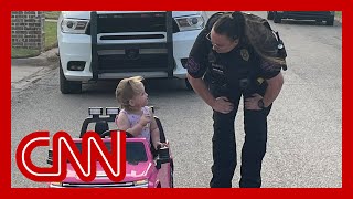 She wasnt too interested in talking Cop pulls over toddler [upl. by Kho]