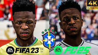 FC 25 vs FIFA 23  COMPARAÇÃO FACES  SELEÇÃO BRASILEIRA [upl. by Brinkema]