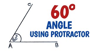 How to construct 60 degree angle using protractor [upl. by Ener]