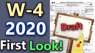 W4 2020 Explained Detailed First Look at 2020 W4 IRS Draft Form [upl. by Yeldarb37]