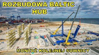 Rozbudowa terminala kontenerowego w Gdańsku  259 montaż kolejnej suwnicy [upl. by Ylreveb]