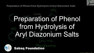 Preparation of Phenol from Hydrolysis of Aryl Diazonium Salts Chemistry Lecture  Sabaqpk [upl. by Akemak]