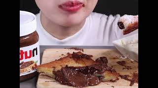 ASMR  Fried Nutella Chapssaltteok Sandiach  Eating Sounds Mukbang bites only [upl. by Adnawuj]