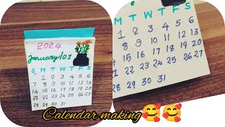 Mini desk calendar of 2024calendar making tutorial Craft ideashandmade calendar🗓️2024 calendar [upl. by Kiona]