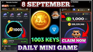 Master Key Puzzle 8 September 🔑Hamster Key UnlockHamster Kombat Mini game 8 SeptemberToday Key [upl. by Kemble283]