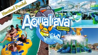 AQUALAVA Waterpark Playa Blanca LANZAROTE HEATED POOLS SLIDES WAVE POOL LAZY RIVER amp SPLASH ZONE [upl. by Imeon862]