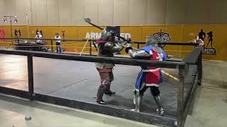 Medieval Knight Delivers crushing hits in this armored combat polearm duel [upl. by Enetsirhc]