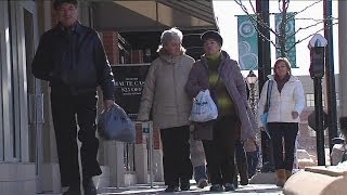 Crowds line up for Black Friday deals [upl. by Hayotal]