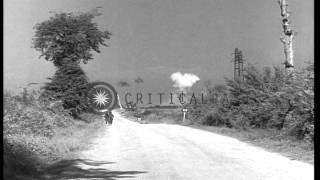 US Army soldiers firing 105mm Howitzer guns at targets in SalernoItaly HD Stock Footage [upl. by Aissat76]