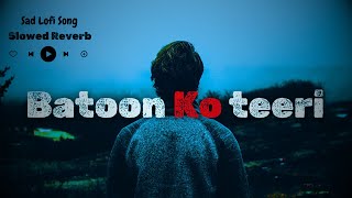 Batoon Ko Teri Lofi Song  Slowed Reverb Song  Sad Lofi Song  Romantic Lofi Song  Hindi Lofi Song [upl. by Concoff344]