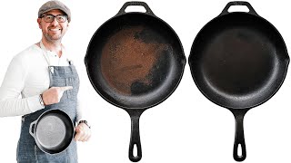 How to Restore Season and Clean a Cast Iron Skillet [upl. by Namlaz396]