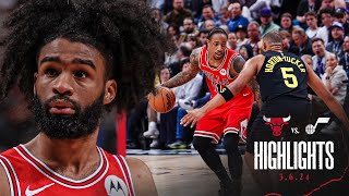 HIGHLIGHTS Chicago Bulls beat Jazz 119117 behind DeMar DeRozans 29 points [upl. by Aekan]