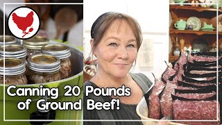 Canning 20 Pounds of Ground Beef  Pressure Canning [upl. by Yentnuoc425]