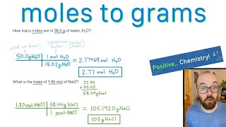 Moles to Grams  How to Convert  Positive Chemistry [upl. by Aifas134]