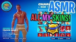 ASMR Gaming 😴 Fortnite ALL My Skins Locker Tour Relaxing Gum Chewing 🎮🎧 Controller Sounds 💤 [upl. by Ynaffyt315]