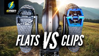 Are Flat Pedals As Fast As Clipless On An eBike [upl. by Nyladnar]