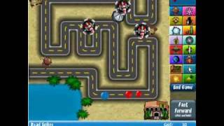 Bloons Tower Defense 4 Walkthrough  Track 1 Hard No Lives Lost Died on Wave 79 [upl. by Niels]