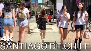 Santiago De Chile 4K Walk 🇨🇱 Day Tour [upl. by Ariek]