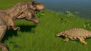 Nodosaurus vs TRex Indominus Rex Indoraptor Spinosaurus amp Giganotosaurus 1080p 60FPS [upl. by Ecnadnac]