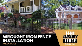 Wrought Iron Fence Installation Park City KS  Luxury Fence [upl. by Bernt]