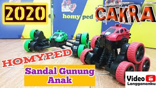 Unboxing HOMYPED Berhadiah Mainan CAKRA 2020  MERAH  Review Sandal Gunung Homyped Anak Berhadiah [upl. by Nyrmac]