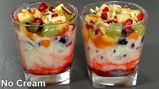 20 Minutes Vermicelli Fruit Custard Dessert with 15 cup Milk  Easy fruit Dessert recipe [upl. by Storz]